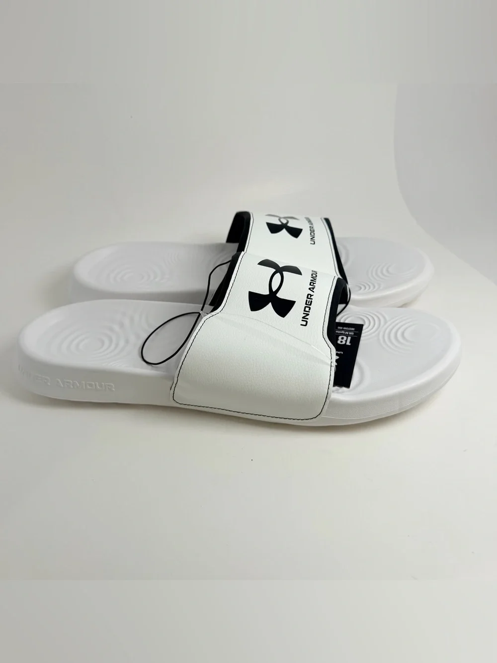 Under Armour White & Black Slide Sandals